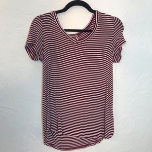 Maroon and White Stripped Shirt
